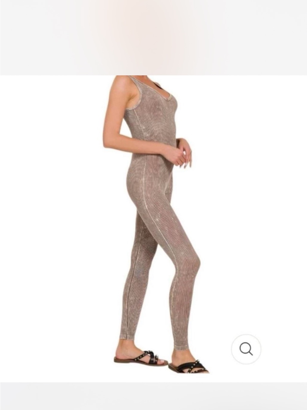Zenana Outfitters Mauve Ribbed Sleeveless Jumpsuit NWOT